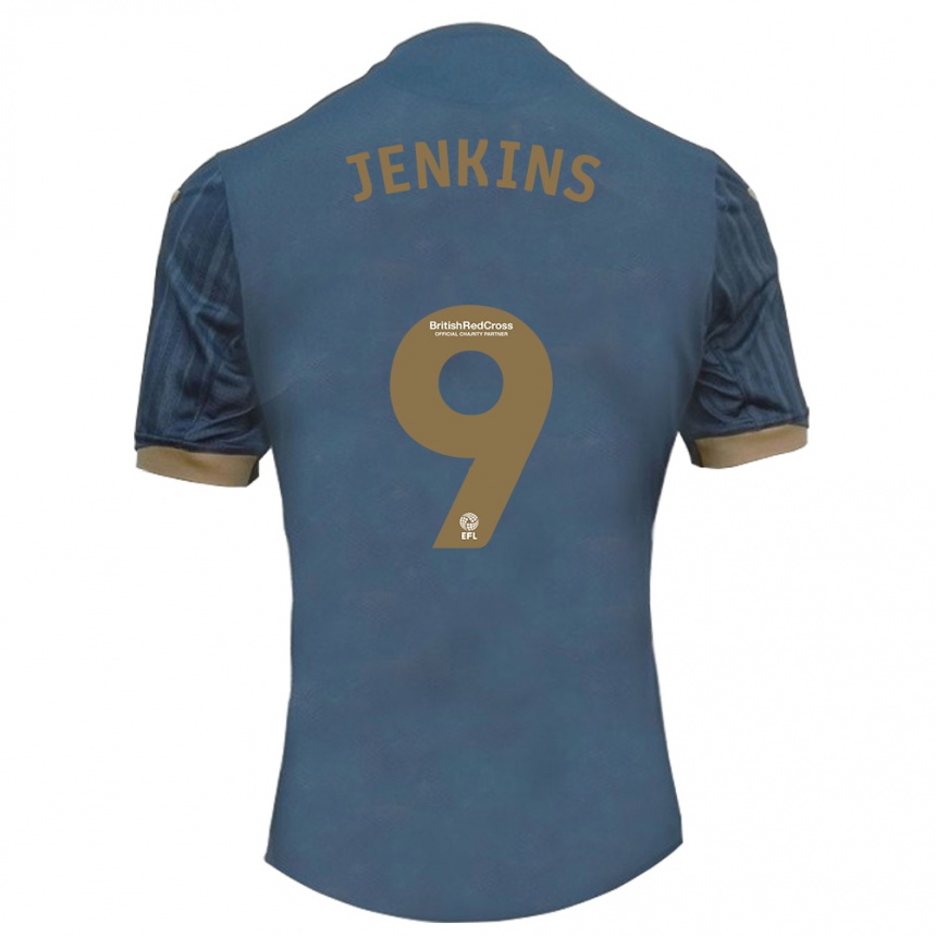 Kids Football Nieve Jenkins #9 Dark Teal Away Jersey 2023/24 T-Shirt