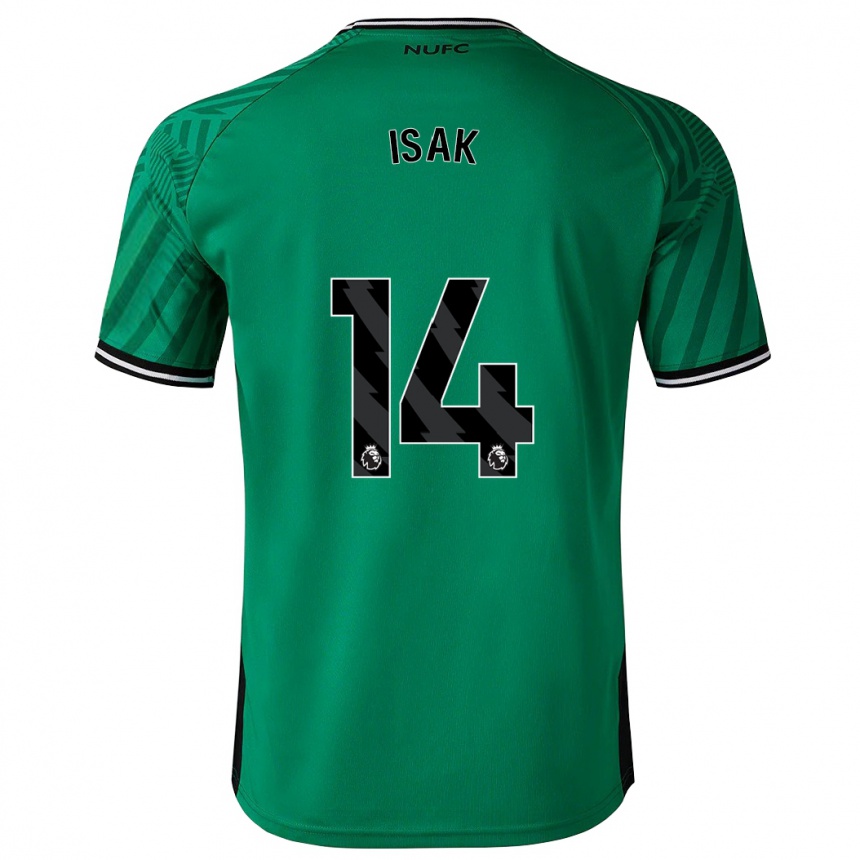 Kids Football Alexander Isak #14 Green Away Jersey 2023/24 T-Shirt