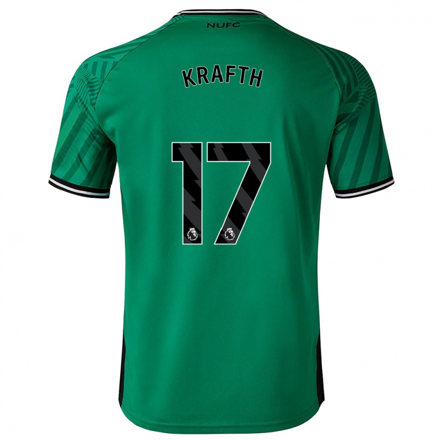 Kids Football Emil Krafth #17 Green Away Jersey 2023/24 T-Shirt