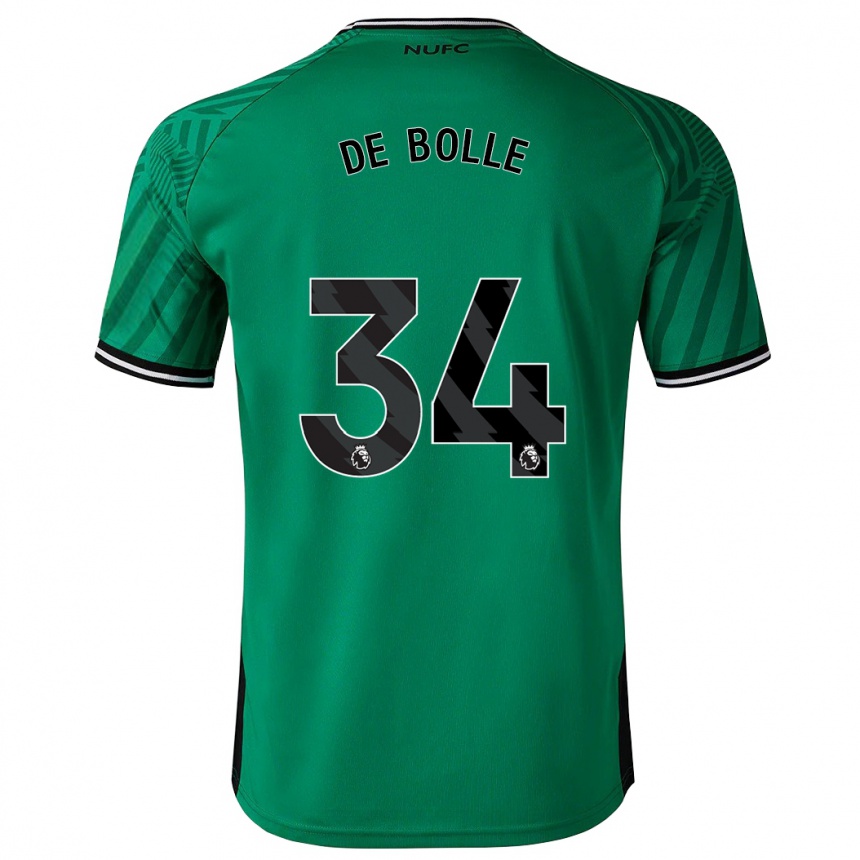 Kids Football Lucas De Bolle #34 Green Away Jersey 2023/24 T-Shirt