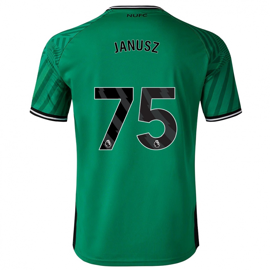 Kids Football Adrian Janusz #75 Green Away Jersey 2023/24 T-Shirt