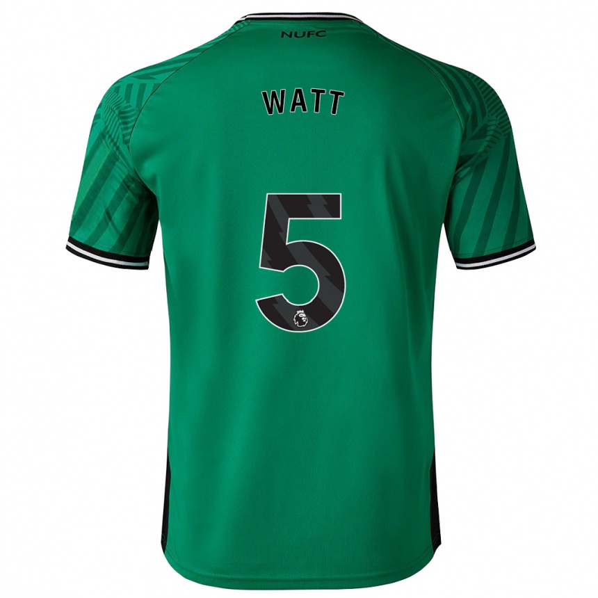 Kids Football Olivia Watt #5 Green Away Jersey 2023/24 T-Shirt