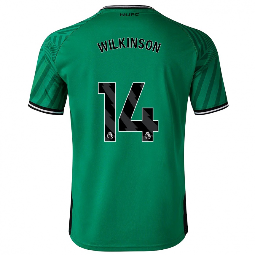 Kids Football Sharna Wilkinson #14 Green Away Jersey 2023/24 T-Shirt