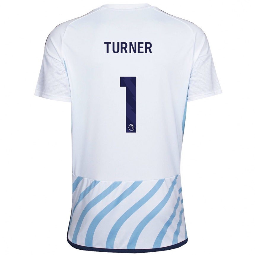 Kids Football Matt Turner #1 White Blue Away Jersey 2023/24 T-Shirt