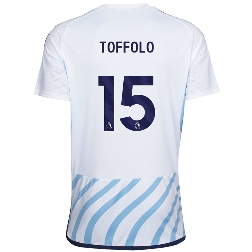 Kids Football Harry Toffolo #15 White Blue Away Jersey 2023/24 T-Shirt