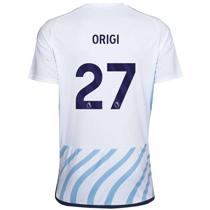 Kids Football Divock Origi #27 White Blue Away Jersey 2023/24 T-Shirt