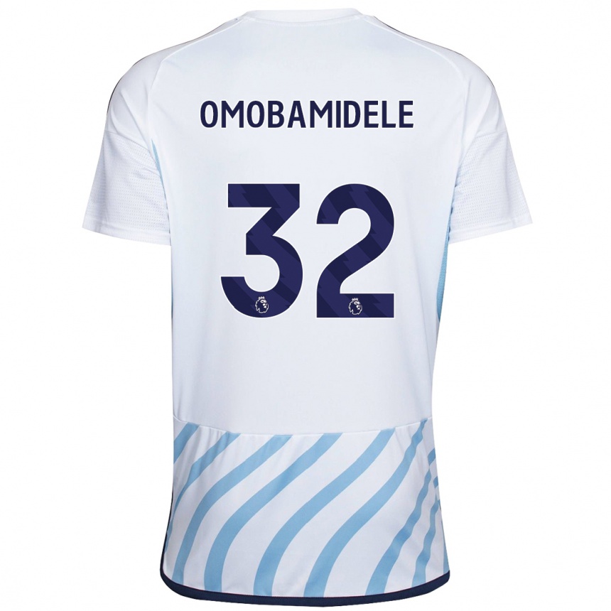 Kids Football Andrew Omobamidele #32 White Blue Away Jersey 2023/24 T-Shirt