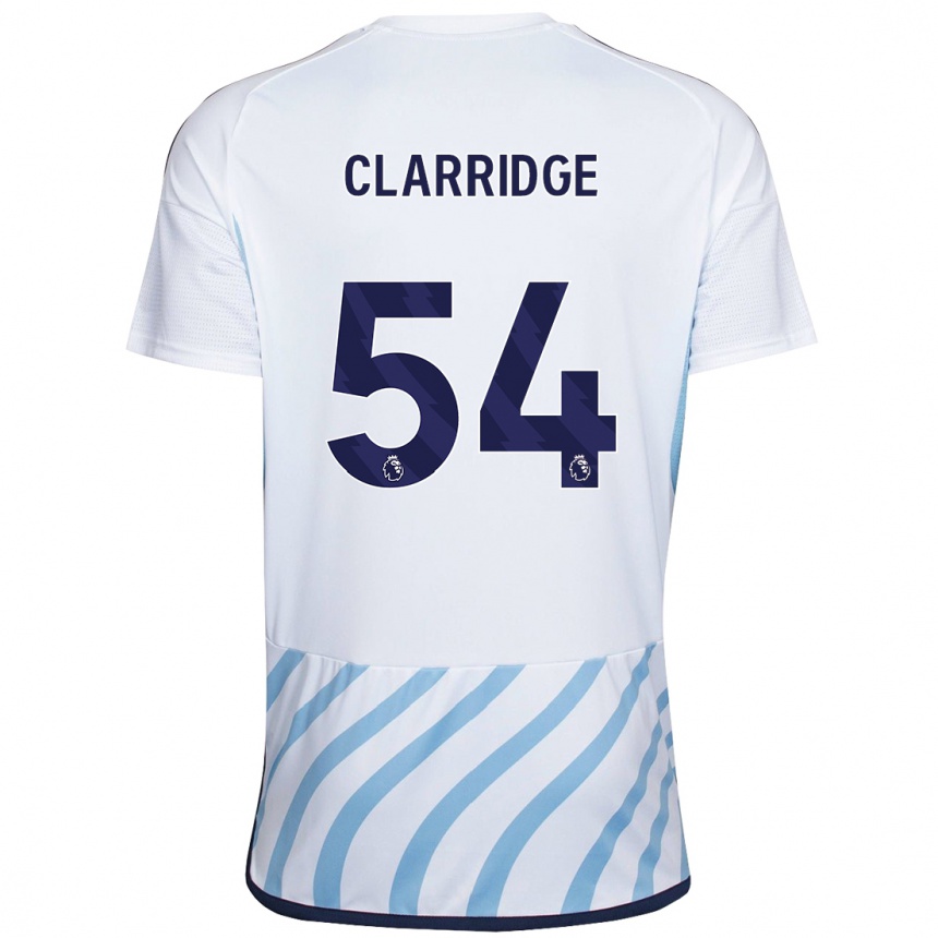 Kids Football James Clarridge #54 White Blue Away Jersey 2023/24 T-Shirt