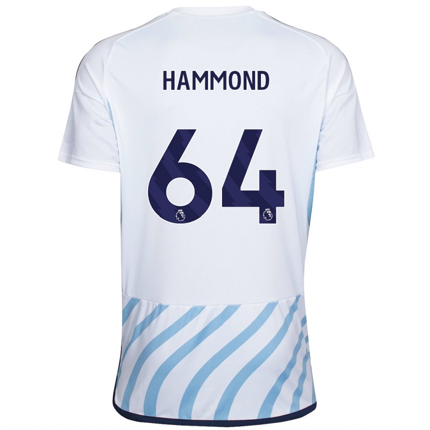 Kids Football Ben Hammond #64 White Blue Away Jersey 2023/24 T-Shirt