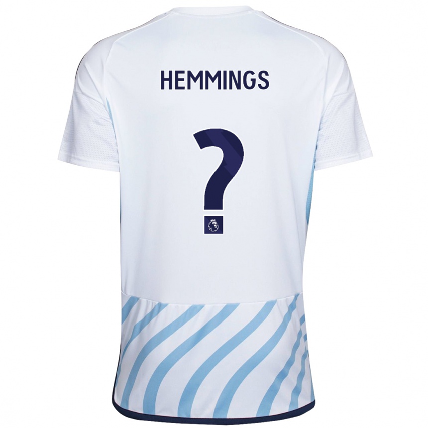 Kids Football George Hemmings #0 White Blue Away Jersey 2023/24 T-Shirt