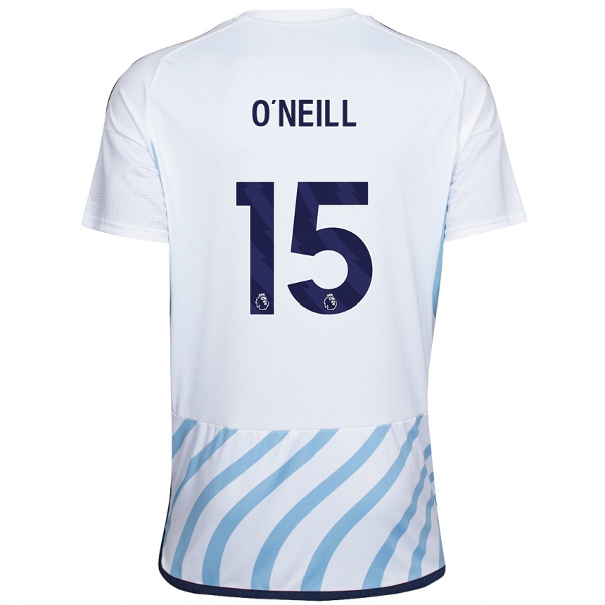 Kids Football Laura-Jayne O'neill #15 White Blue Away Jersey 2023/24 T-Shirt