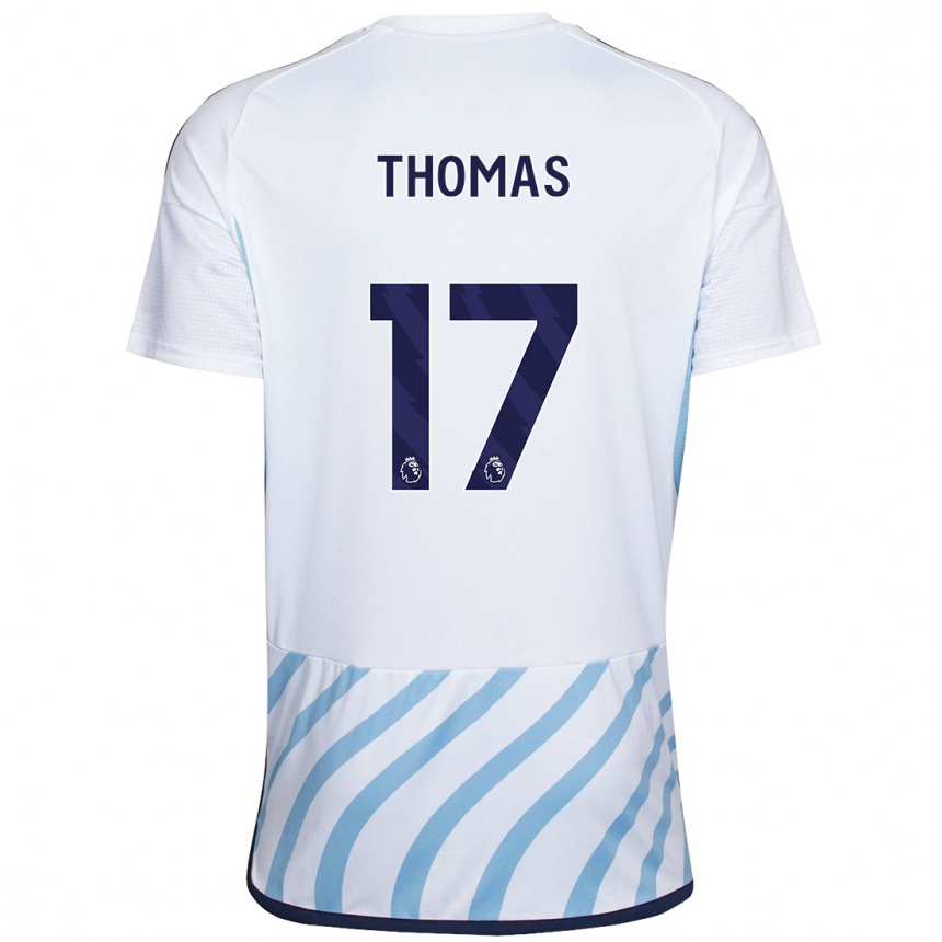 Kids Football Freya Thomas #17 White Blue Away Jersey 2023/24 T-Shirt