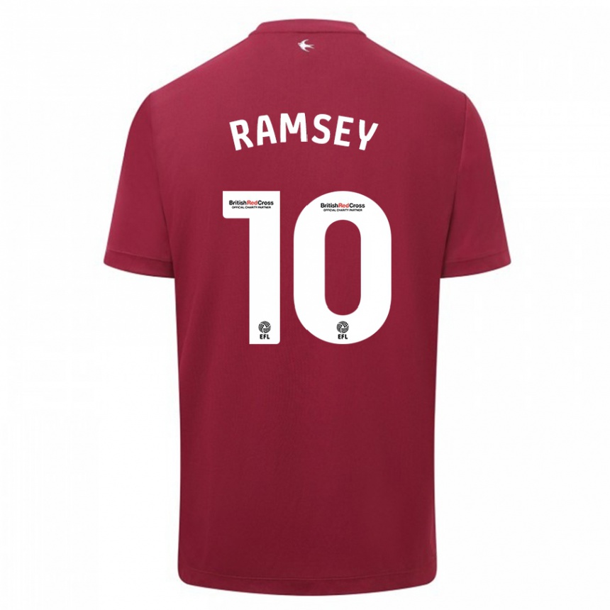 Kids Football Aaron Ramsey #10 Red Away Jersey 2023/24 T-Shirt