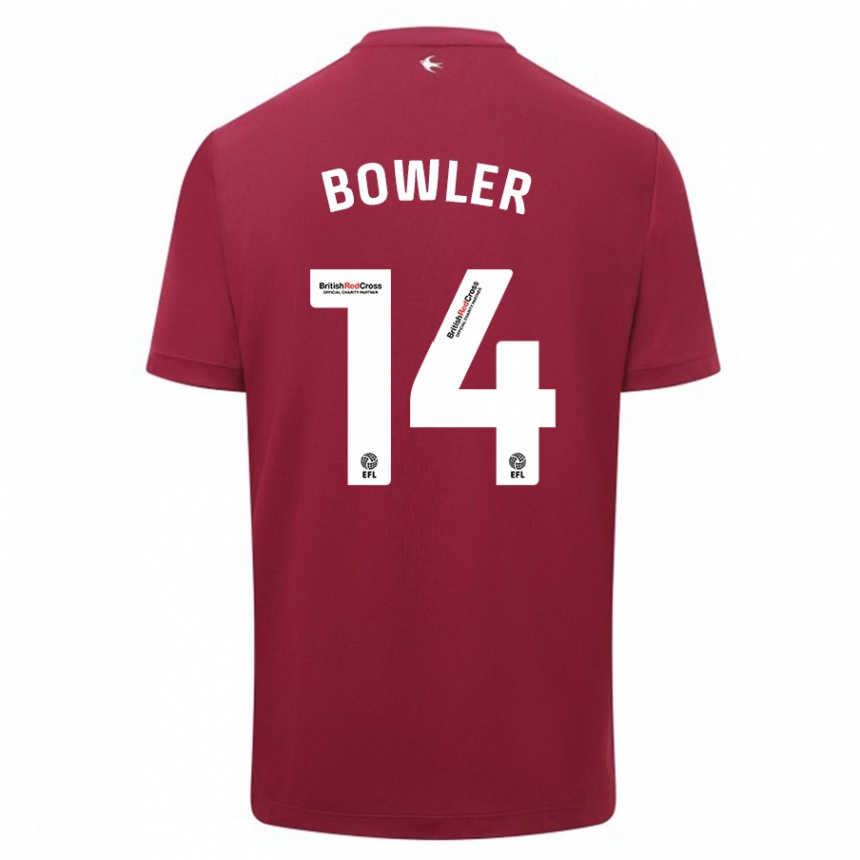 Kids Football Josh Bowler #14 Red Away Jersey 2023/24 T-Shirt