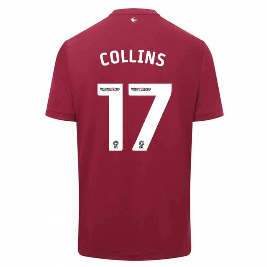 Kids Football Jamilu Collins #17 Red Away Jersey 2023/24 T-Shirt