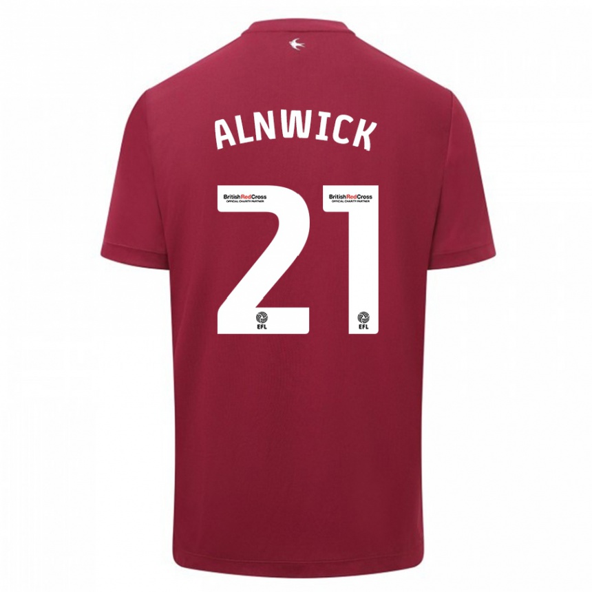 Kids Football Jak Alnwick #21 Red Away Jersey 2023/24 T-Shirt