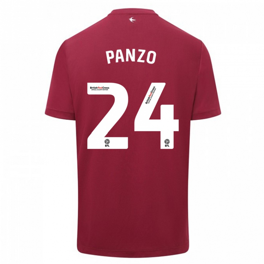 Kids Football Jonathan Panzo #24 Red Away Jersey 2023/24 T-Shirt