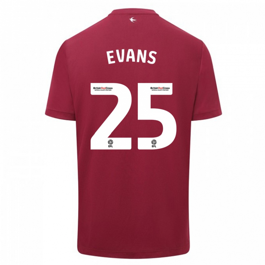 Kids Football Kieron Evans #25 Red Away Jersey 2023/24 T-Shirt