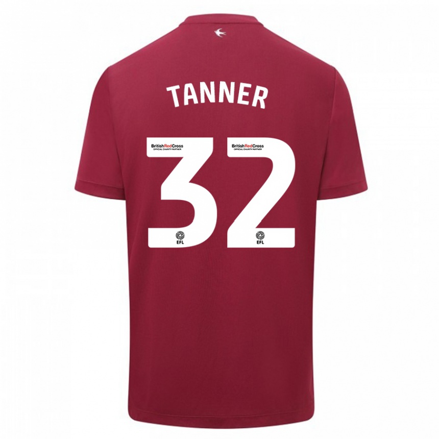 Kids Football Ollie Tanner #32 Red Away Jersey 2023/24 T-Shirt