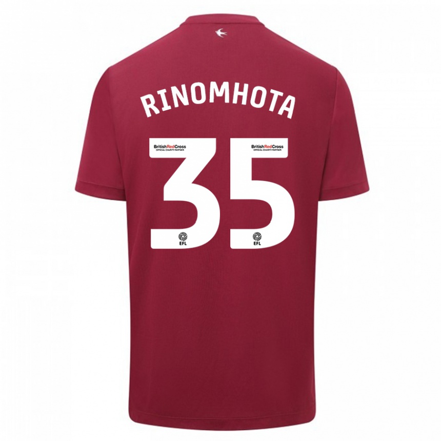 Kids Football Andy Rinomhota #35 Red Away Jersey 2023/24 T-Shirt