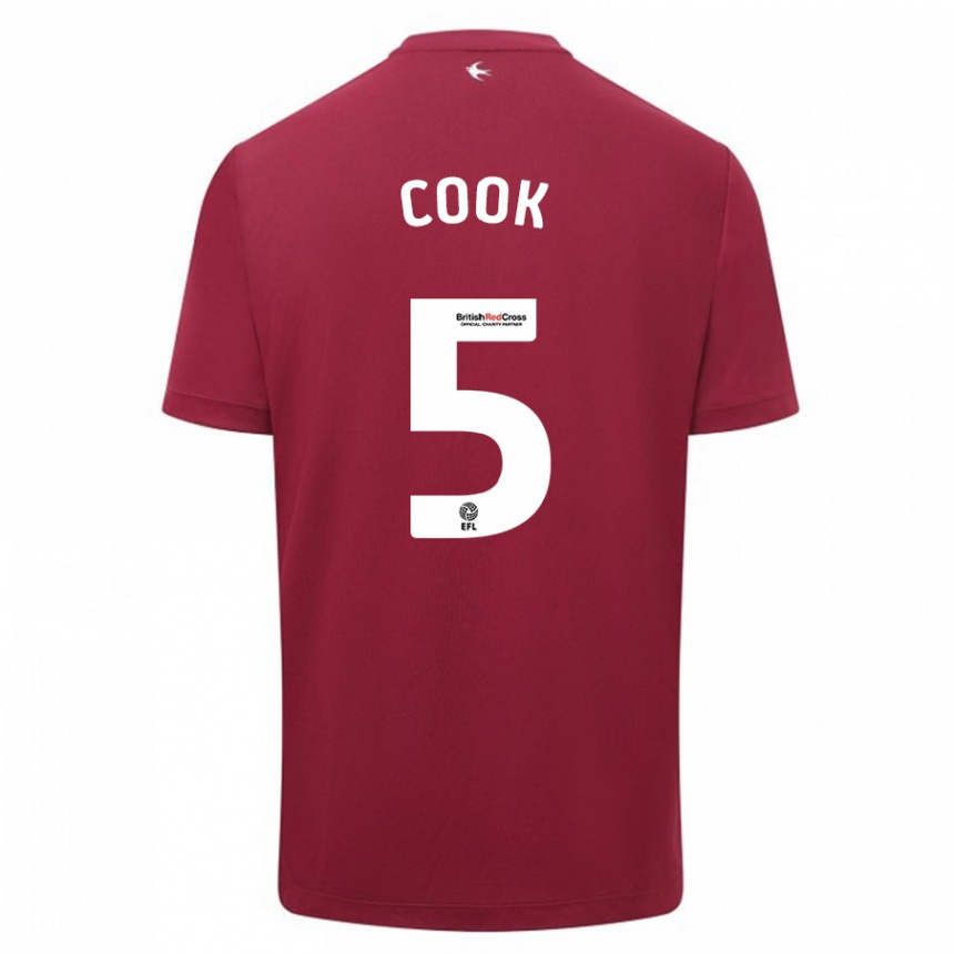 Kids Football Freddie Cook #5 Red Away Jersey 2023/24 T-Shirt