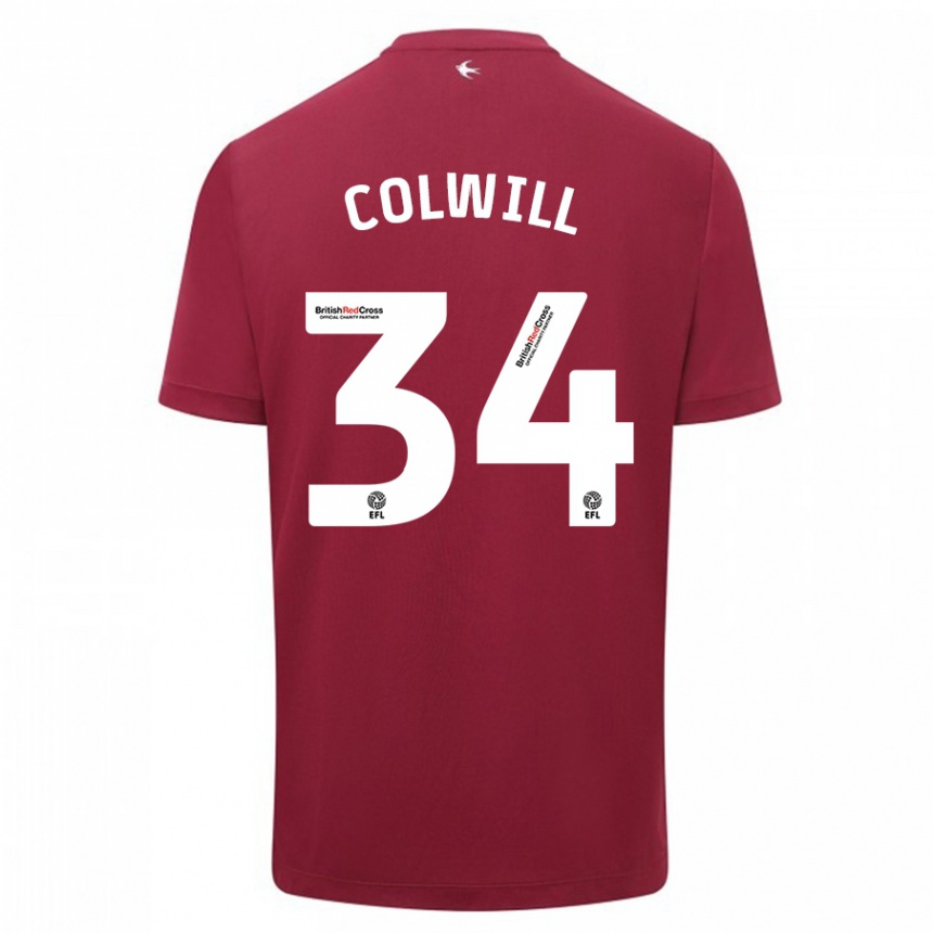 Kids Football Joel Colwill #34 Red Away Jersey 2023/24 T-Shirt