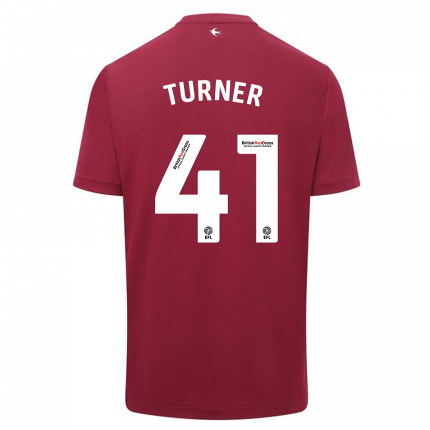 Kids Football Matthew Turner #41 Red Away Jersey 2023/24 T-Shirt