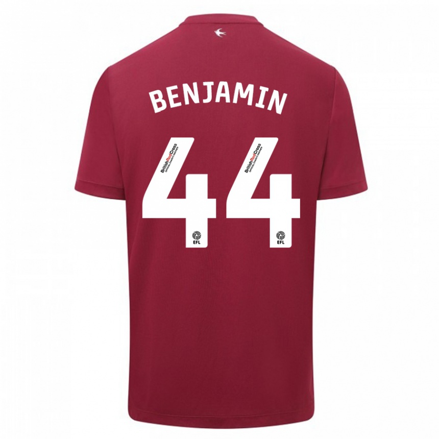 Kids Football Xavier Benjamin #44 Red Away Jersey 2023/24 T-Shirt