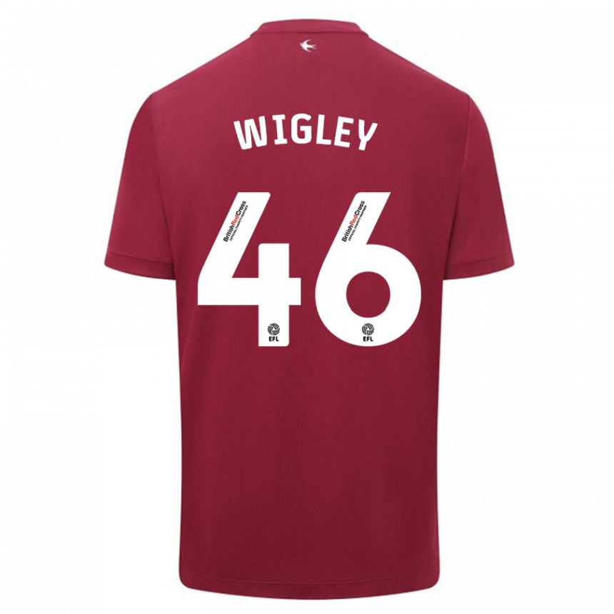 Kids Football Morgan Wigley #46 Red Away Jersey 2023/24 T-Shirt