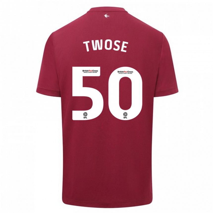 Kids Football Cody Twose #50 Red Away Jersey 2023/24 T-Shirt