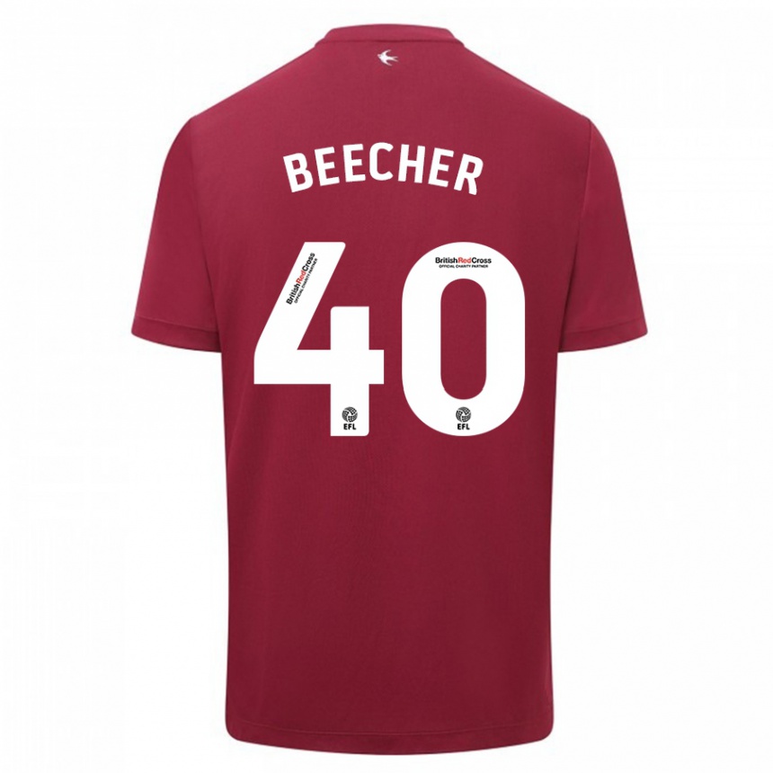 Kids Football Josh Beecher #40 Red Away Jersey 2023/24 T-Shirt