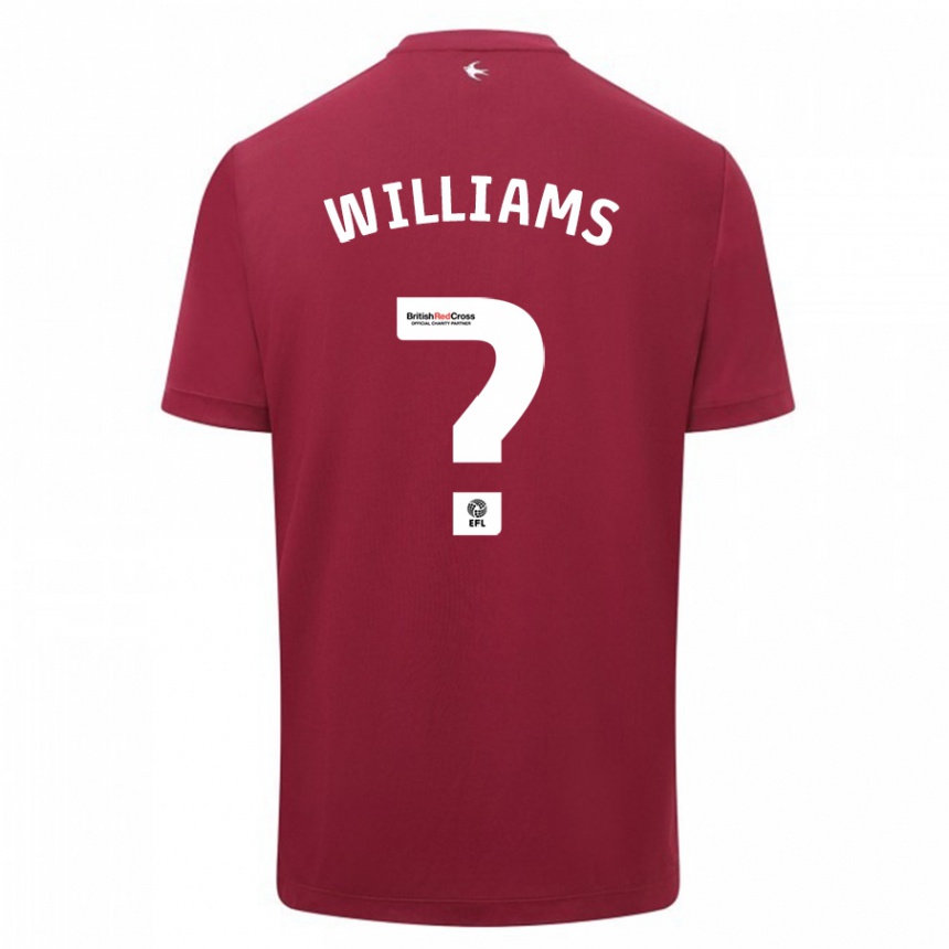 Kids Football Noah Williams #0 Red Away Jersey 2023/24 T-Shirt