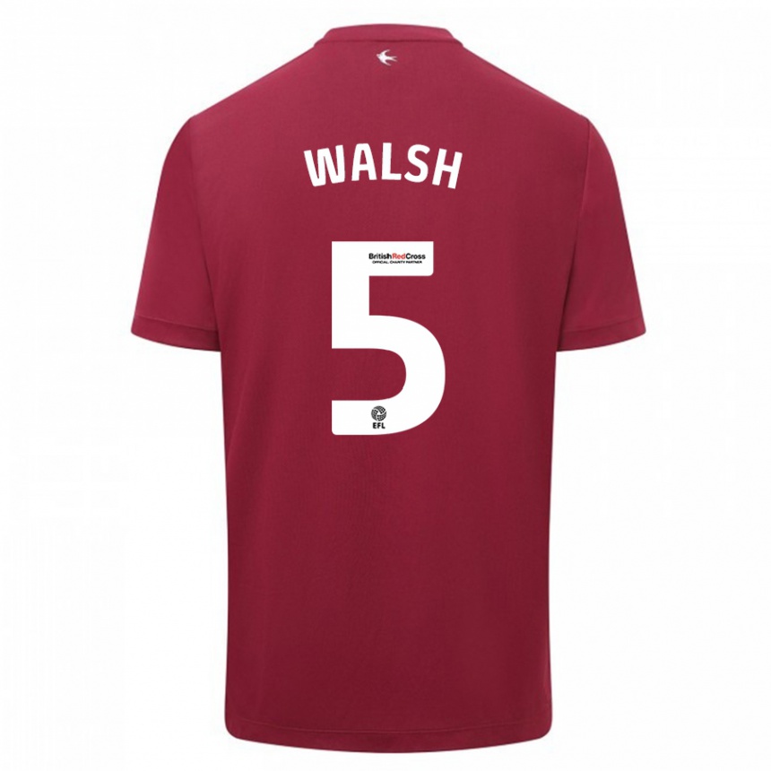 Kids Football Siobhan Walsh #5 Red Away Jersey 2023/24 T-Shirt