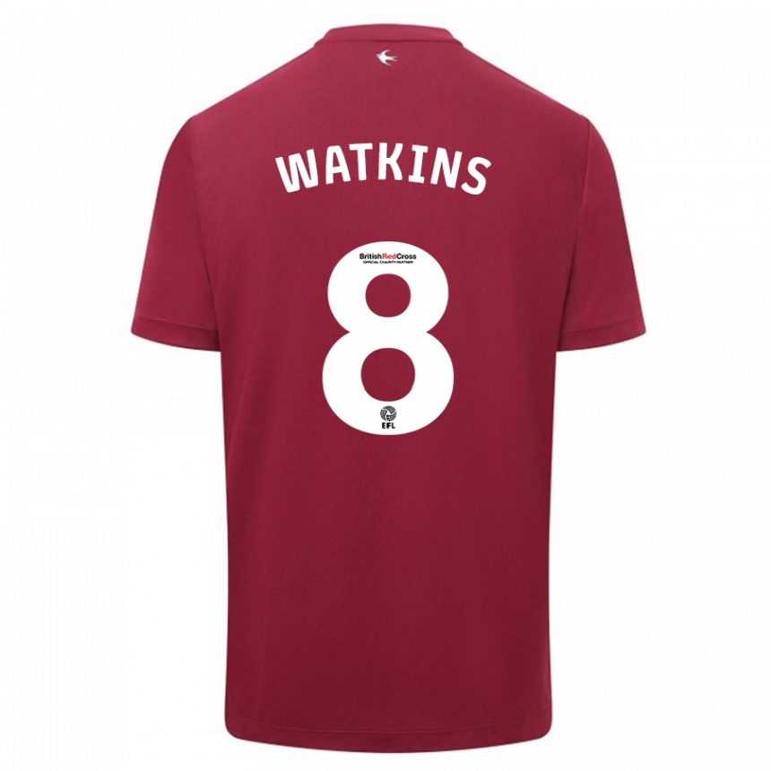 Kids Football Seren Watkins #8 Red Away Jersey 2023/24 T-Shirt