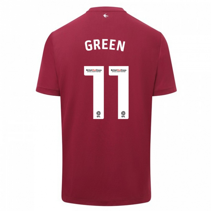 Kids Football Danielle Green #11 Red Away Jersey 2023/24 T-Shirt