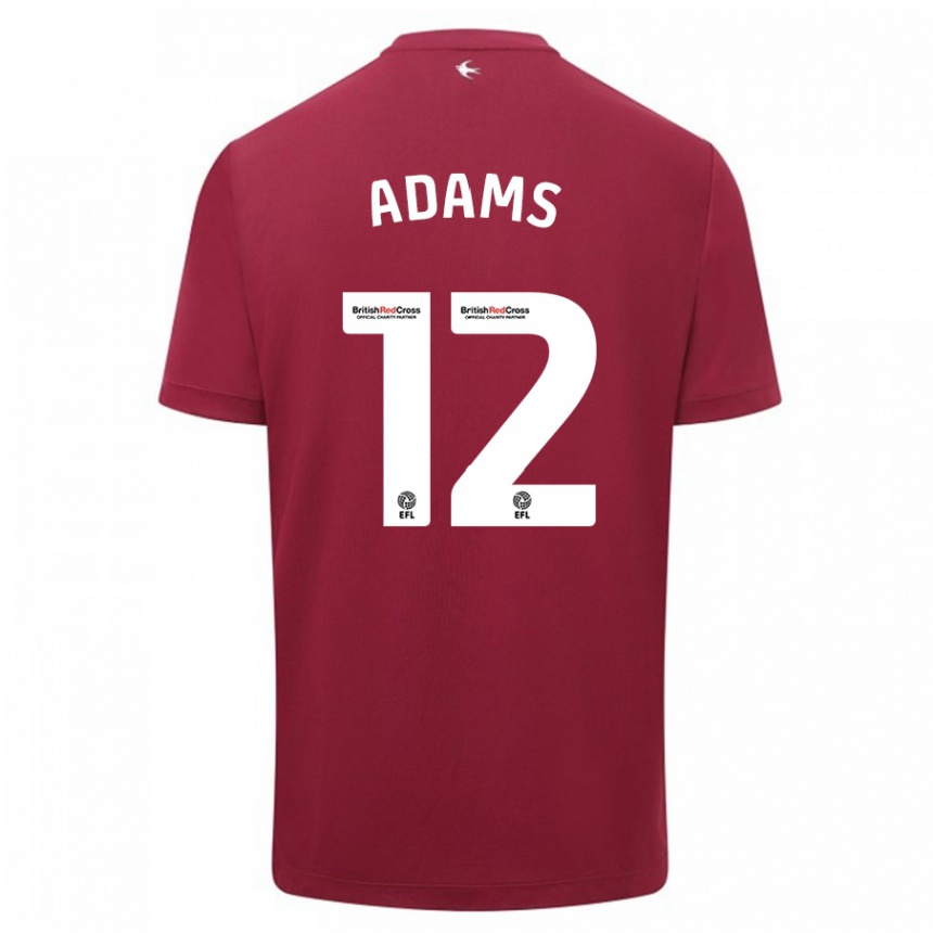 Kids Football Kelly Adams #12 Red Away Jersey 2023/24 T-Shirt