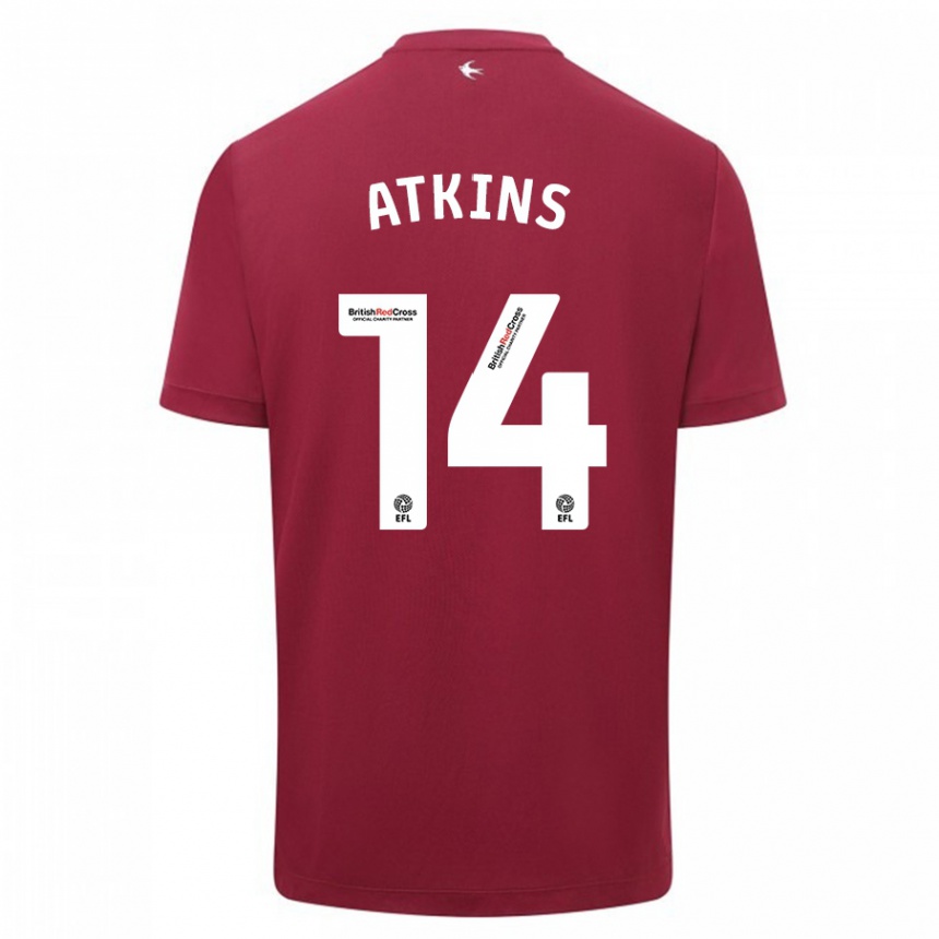 Kids Football Zoe Atkins #14 Red Away Jersey 2023/24 T-Shirt