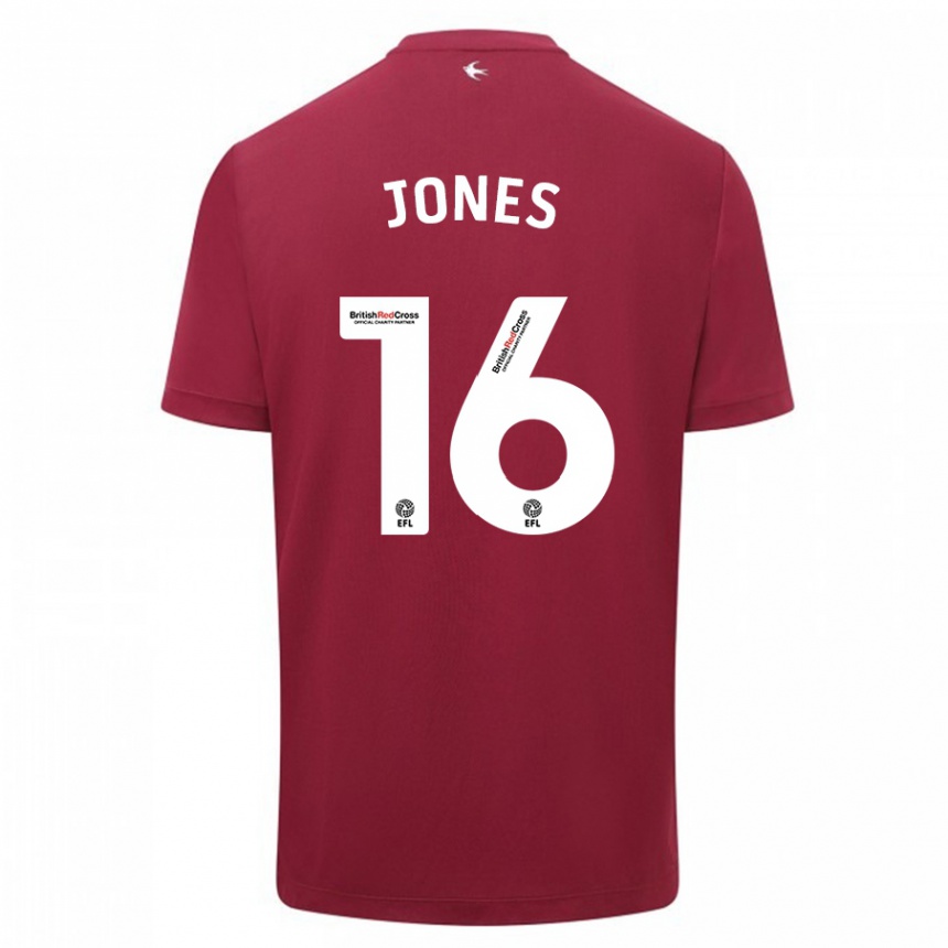 Kids Football Ellie Jones #16 Red Away Jersey 2023/24 T-Shirt