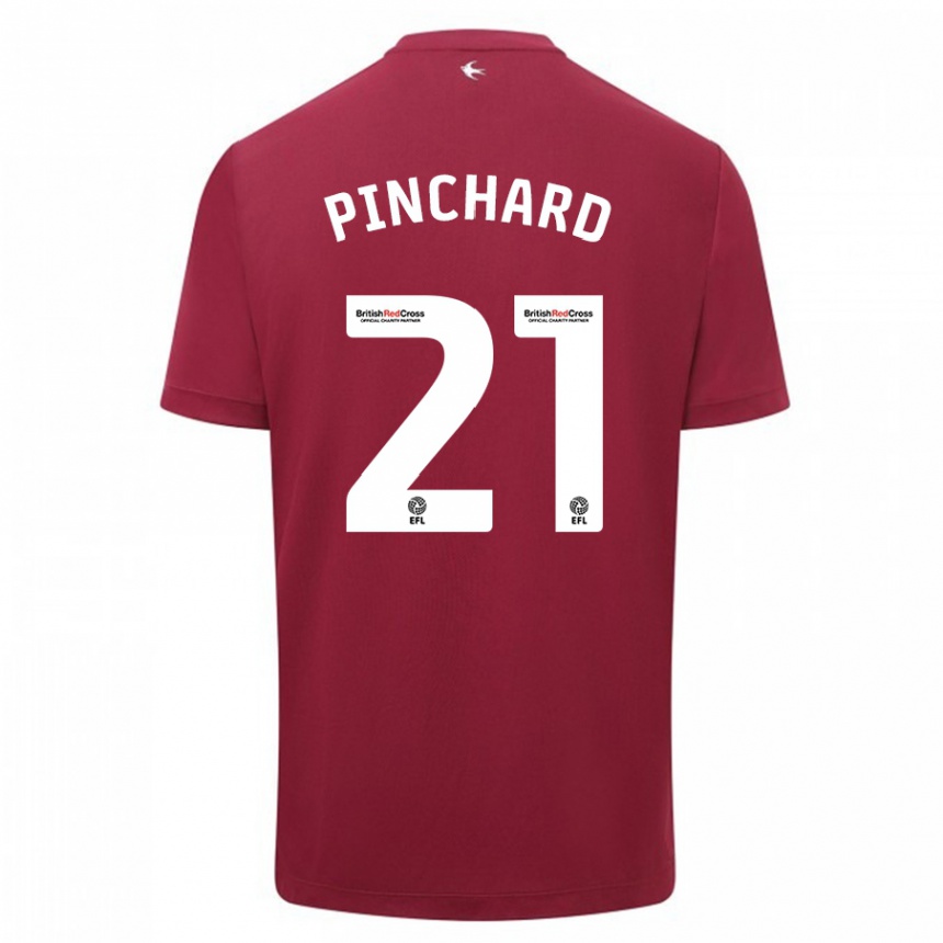 Kids Football Cerys Pinchard #21 Red Away Jersey 2023/24 T-Shirt