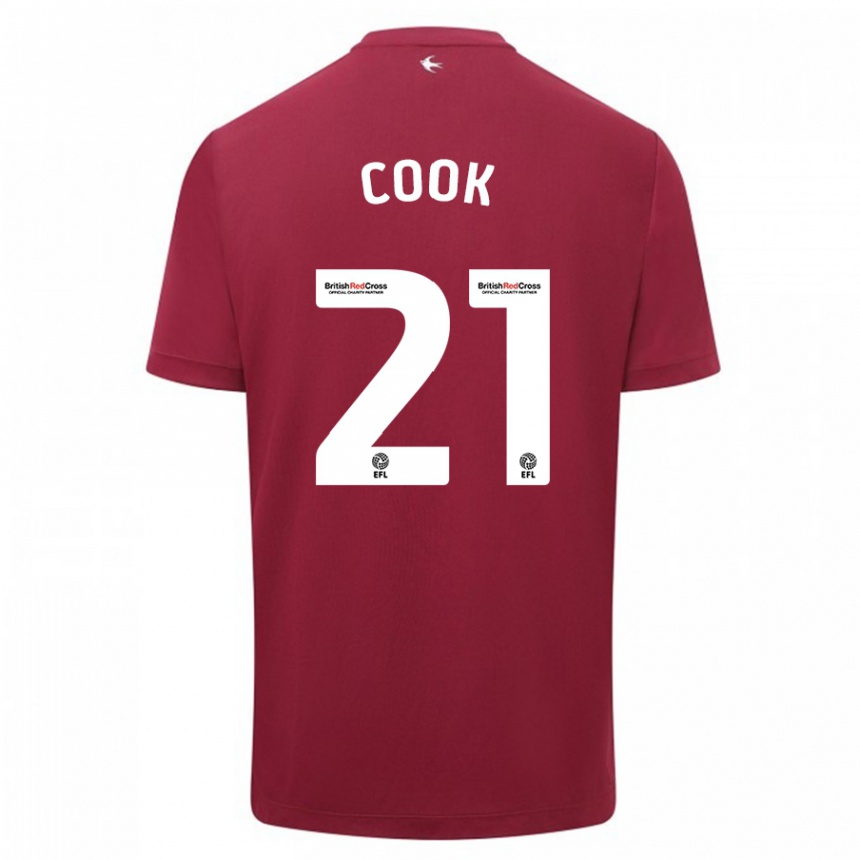 Kids Football Mikayla Cook #21 Red Away Jersey 2023/24 T-Shirt