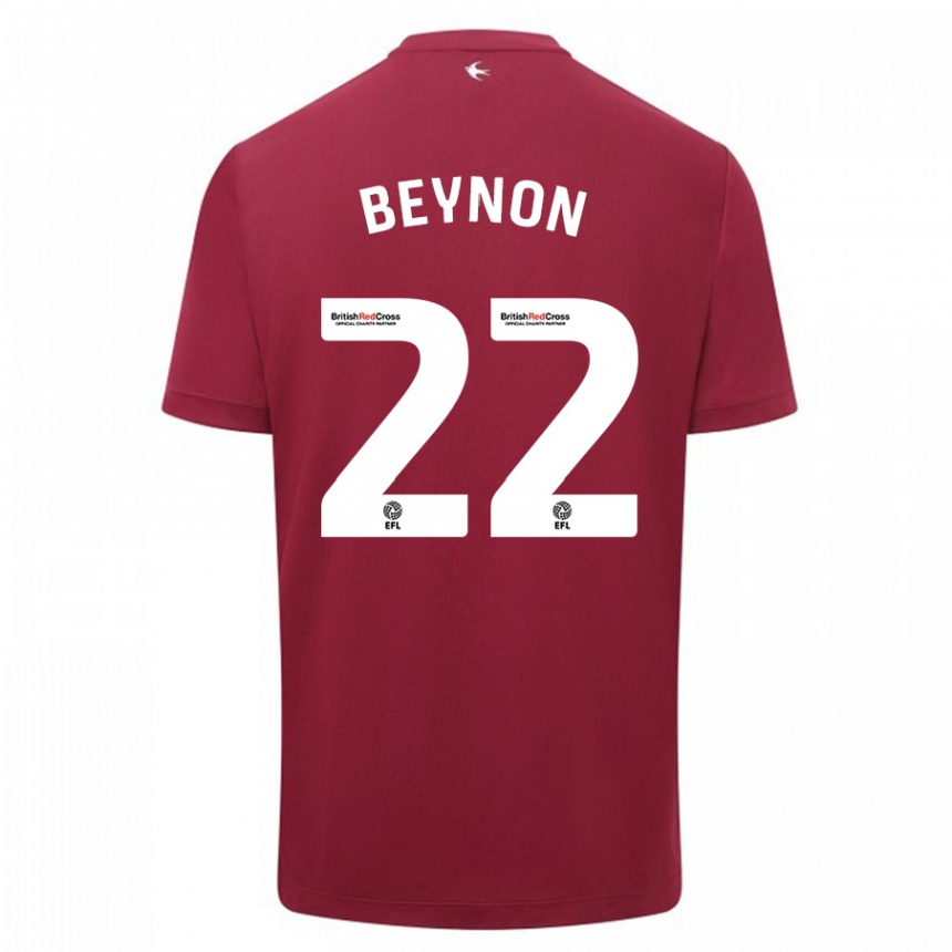 Kids Football Emma Beynon #22 Red Away Jersey 2023/24 T-Shirt