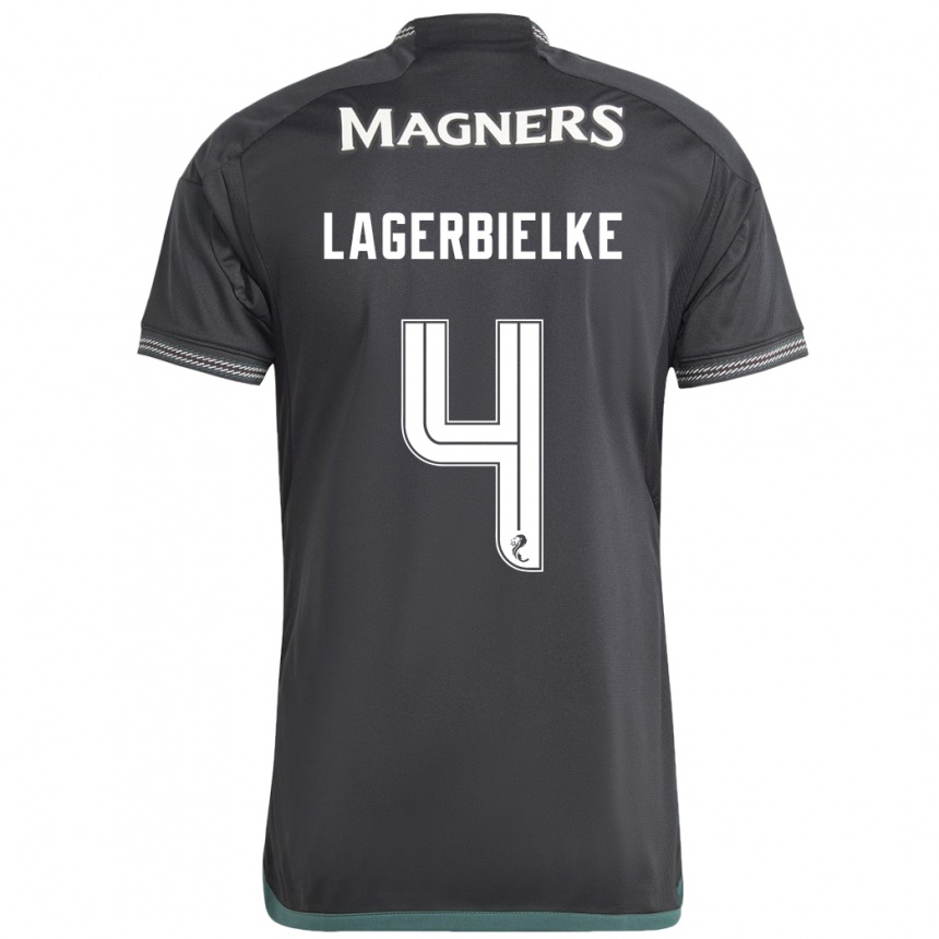 Kids Football Gustaf Lagerbielke #4 Black Away Jersey 2023/24 T-Shirt