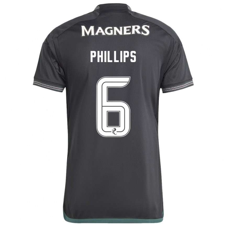 Kids Football Nathaniel Phillips #6 Black Away Jersey 2023/24 T-Shirt