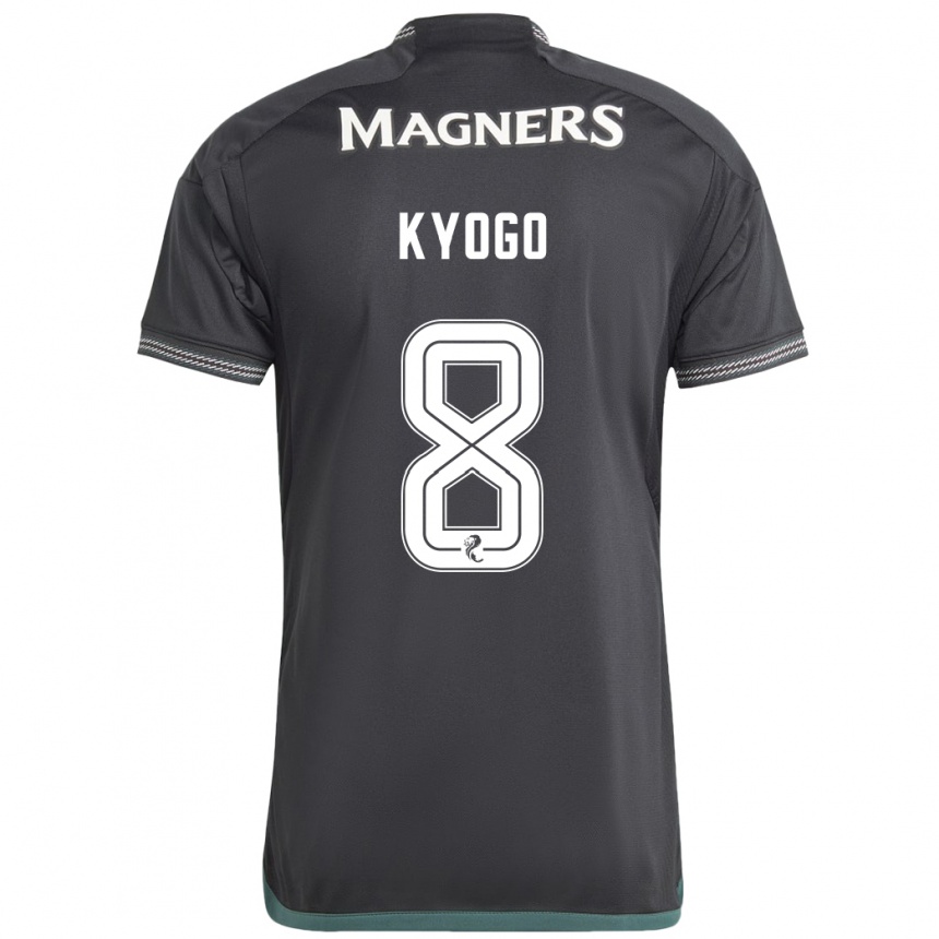 Kids Football Kyogo Furuhashi #8 Black Away Jersey 2023/24 T-Shirt