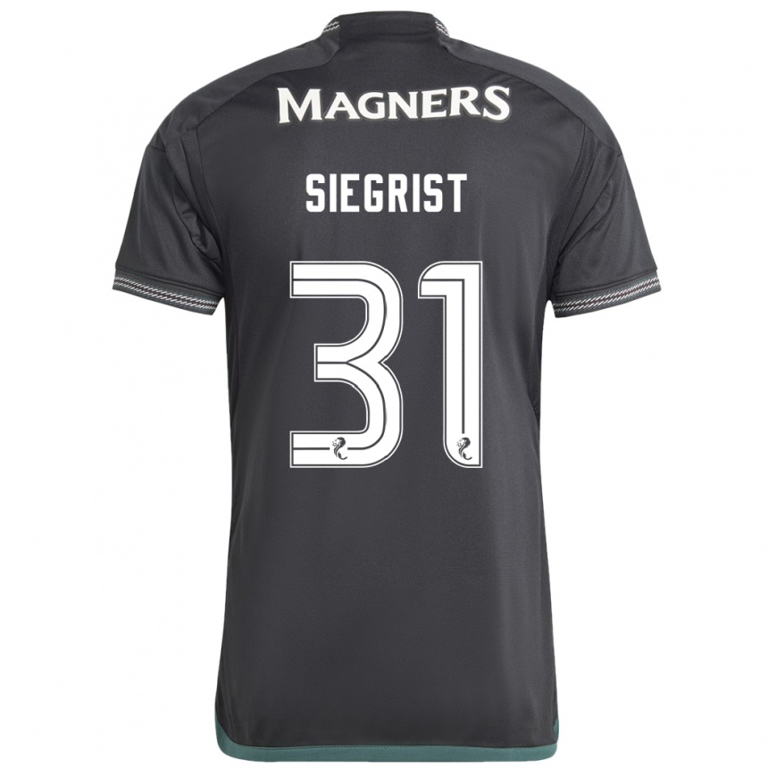 Kids Football Benjamin Siegrist #31 Black Away Jersey 2023/24 T-Shirt