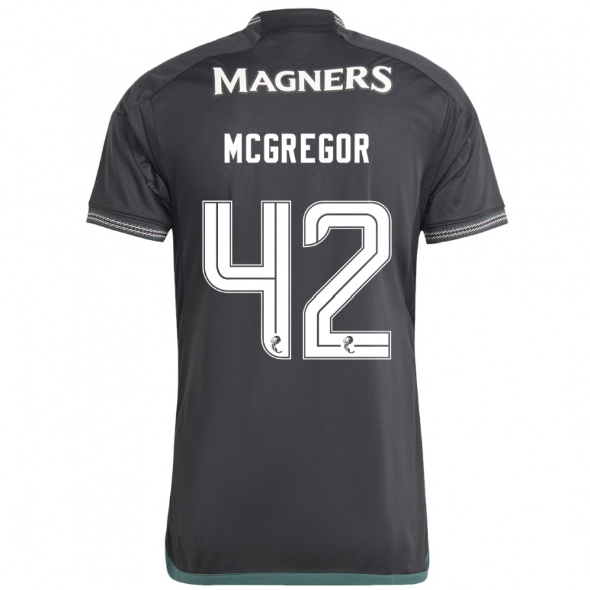 Kids Football Callum Mcgregor #42 Black Away Jersey 2023/24 T-Shirt