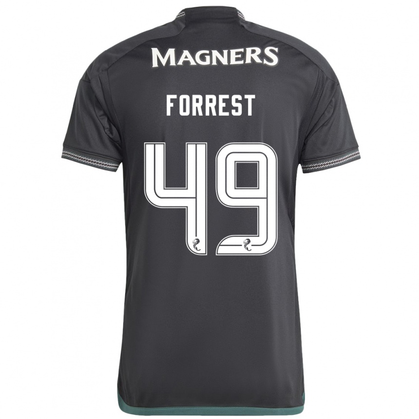 Kids Football James Forrest #49 Black Away Jersey 2023/24 T-Shirt