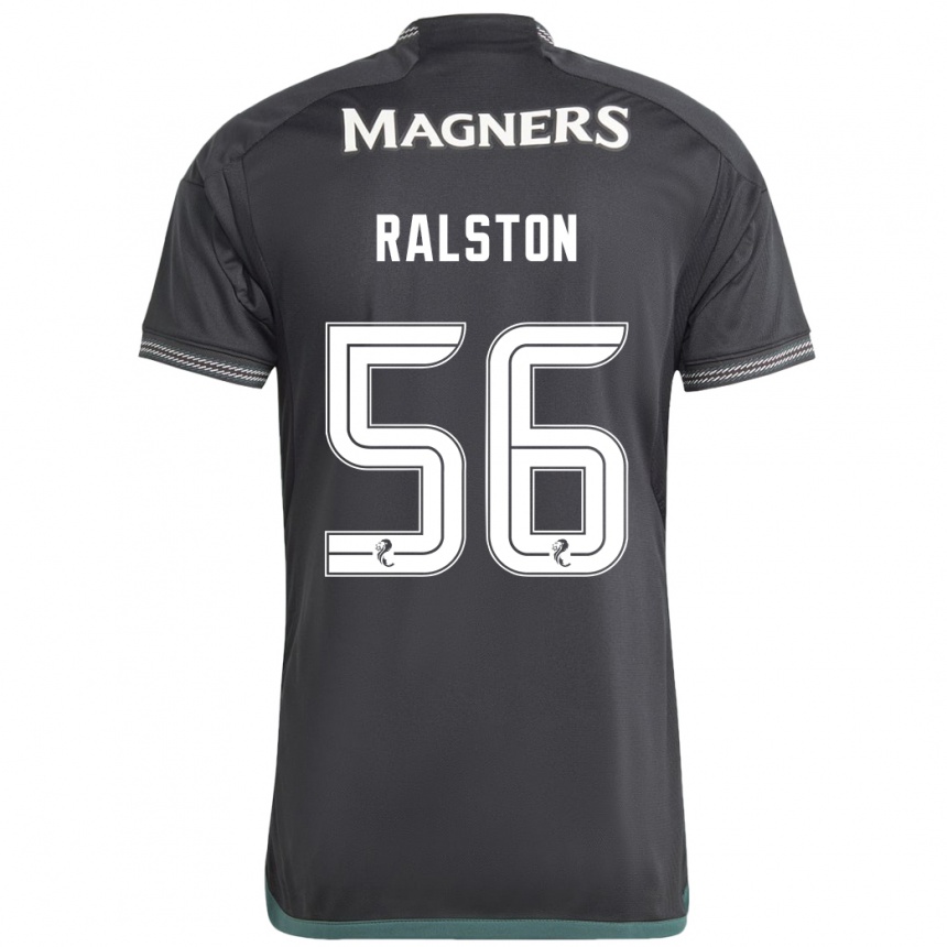 Kids Football Anthony Ralston #56 Black Away Jersey 2023/24 T-Shirt