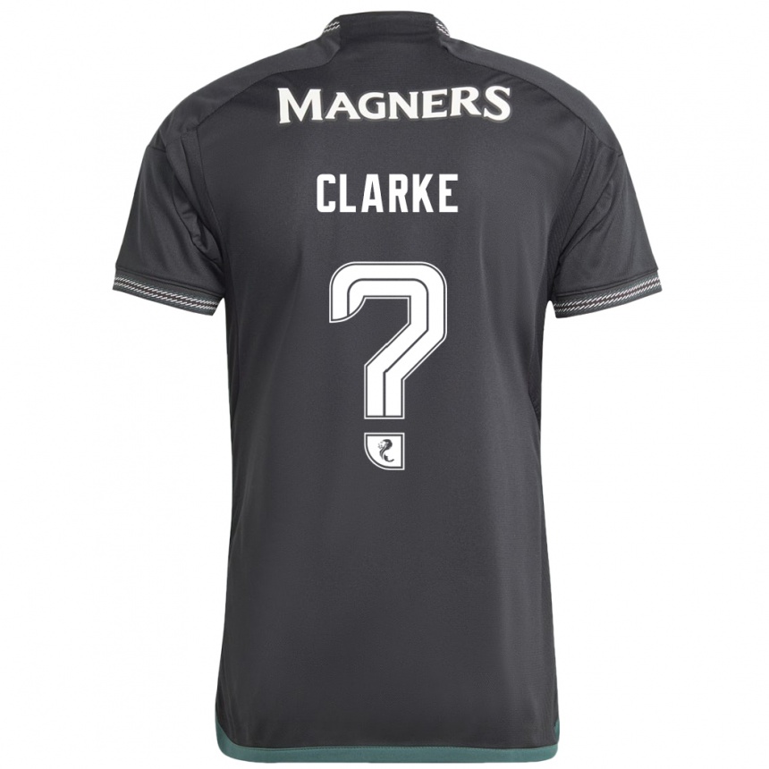 Kids Football Josh Clarke #0 Black Away Jersey 2023/24 T-Shirt