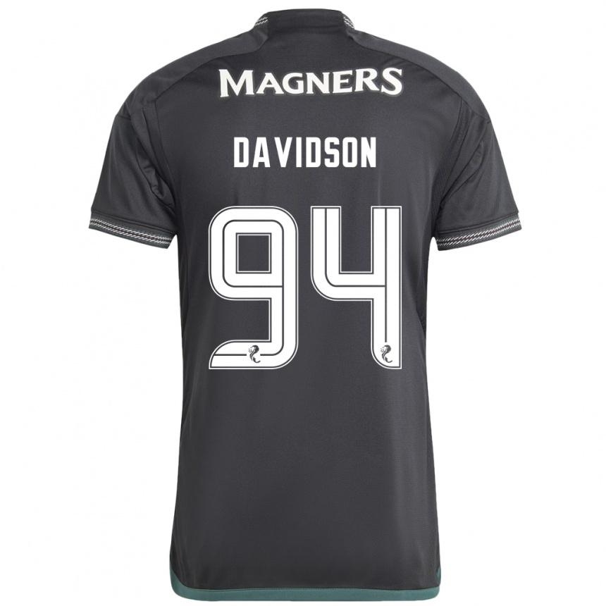 Kids Football Alasdair Davidson #94 Black Away Jersey 2023/24 T-Shirt